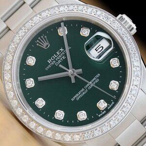 Rolex Oyster 34mm Green Dial Watch Mint Condition